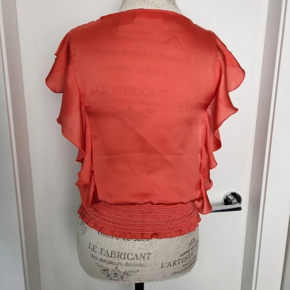 DKNY Red Ruffle Blouse - Picture 7 of 12